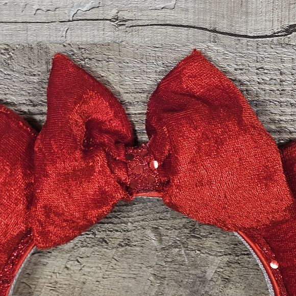 Minnie Mouse Ears Red Velvet Disney Ears Handmade - Picture 6 of 7